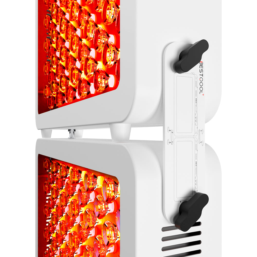 Close detail of the Bestqool Pro300 side mounting hardware and adjustment knobs