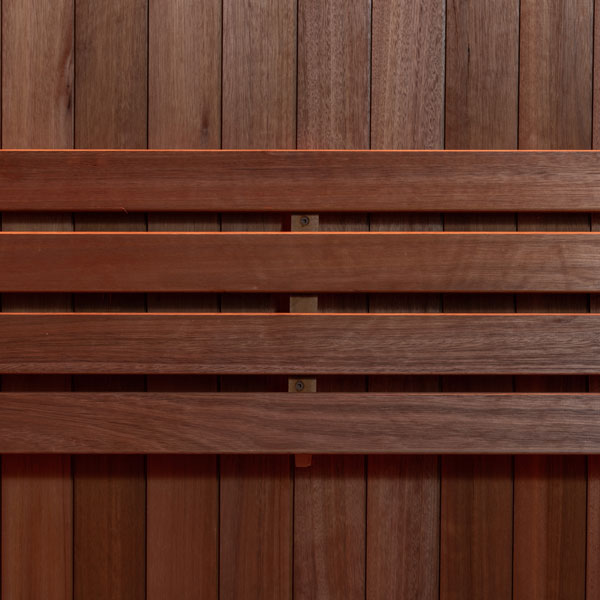 LeisureCraft CT Element Studio Indoor Sauna bench slat detail