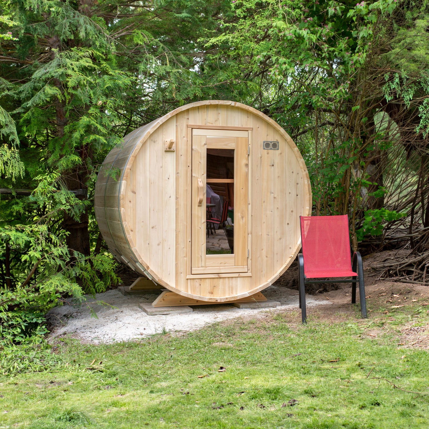 LeisureCraft CT Barrel Sauna, Eastern White Cedar