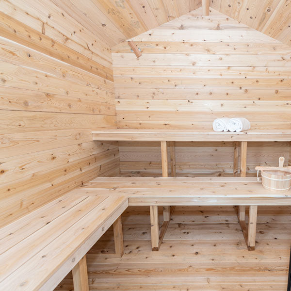 LeisureCraft CT Cabin Sauna interior benching