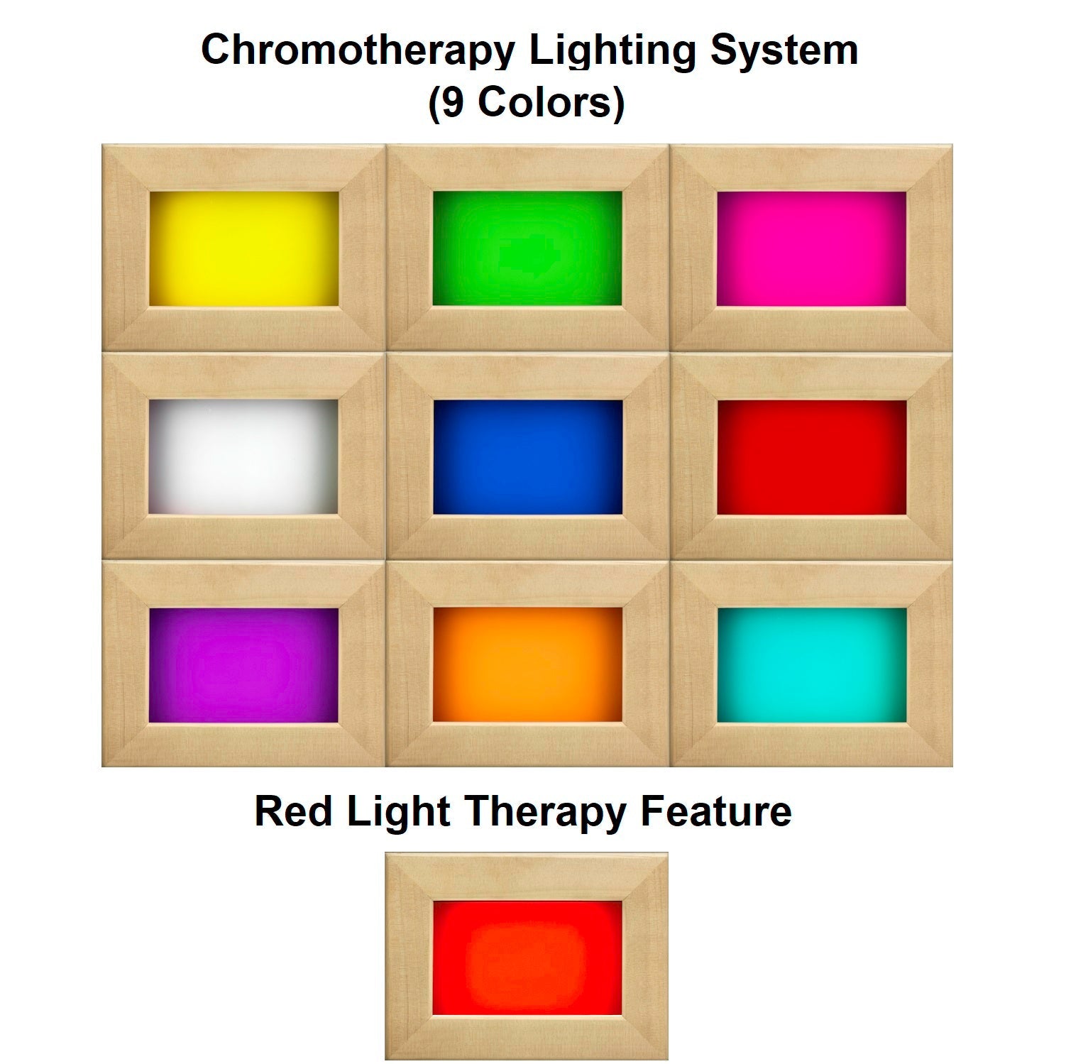 Chromotherapy and red light feature