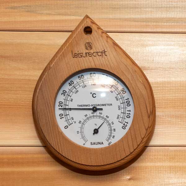 Cedar sauna thermometer
