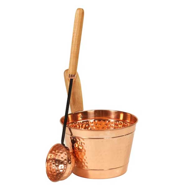 Rento copper sauna bucket with ladle