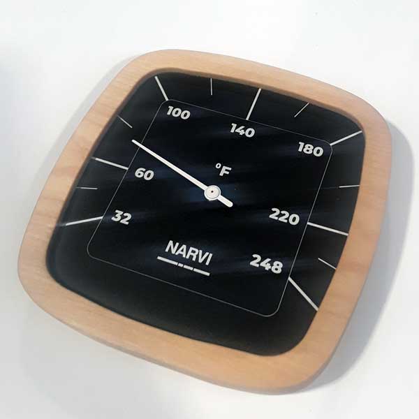 Narvi Black sauna thermometer, Fahrenheit