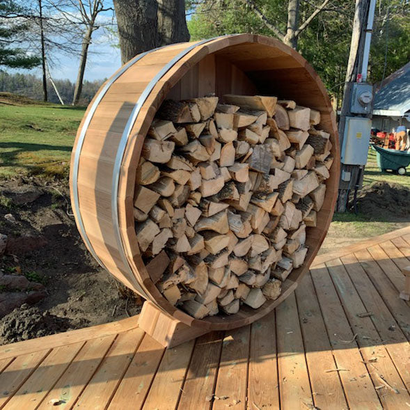 Five foot clear cedar firewood storage