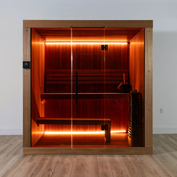 LeisureCraft CT Element Studio Indoor Sauna, front view