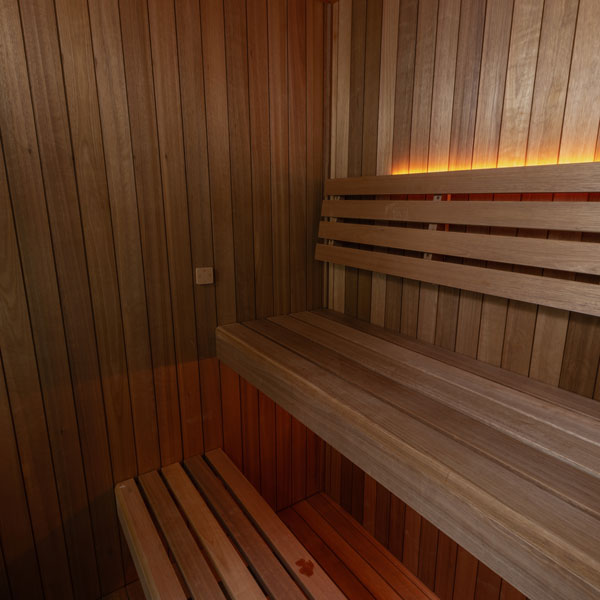 LeisureCraft CT Element Loft Indoor Sauna interior benching