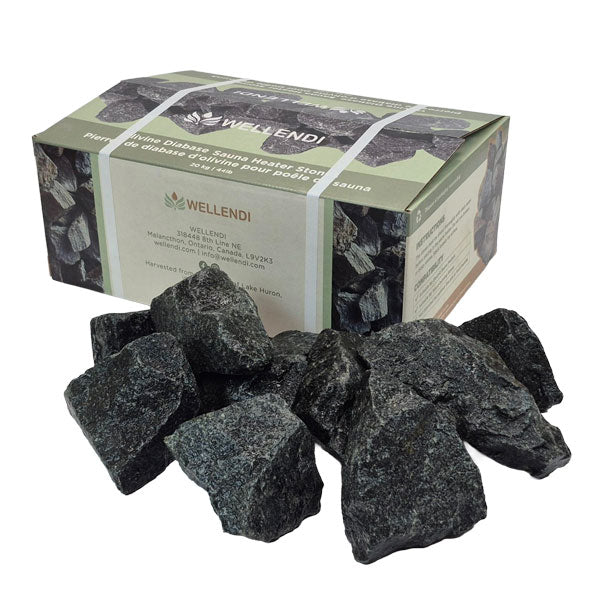 Wellendi sauna rocks, 4 to 6 inch grade