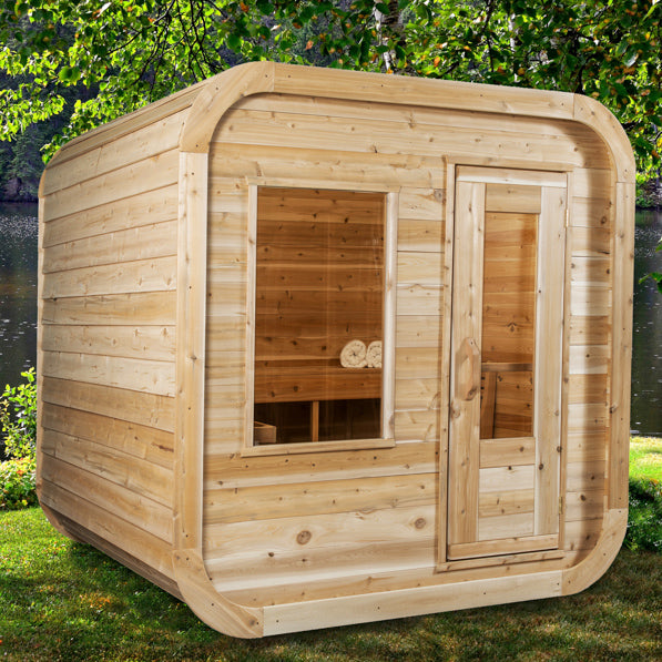 LeisureCraft CT Luna Sauna, angled exterior view