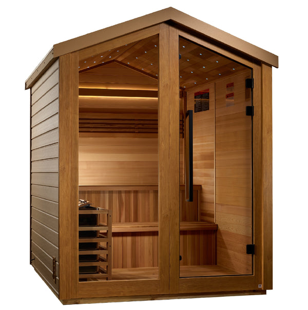 Golden Designs Kaarina 4-6 Person Outdoor Traditional Steam Sauna (GDI-8506-01) - Canadian Red Cedar