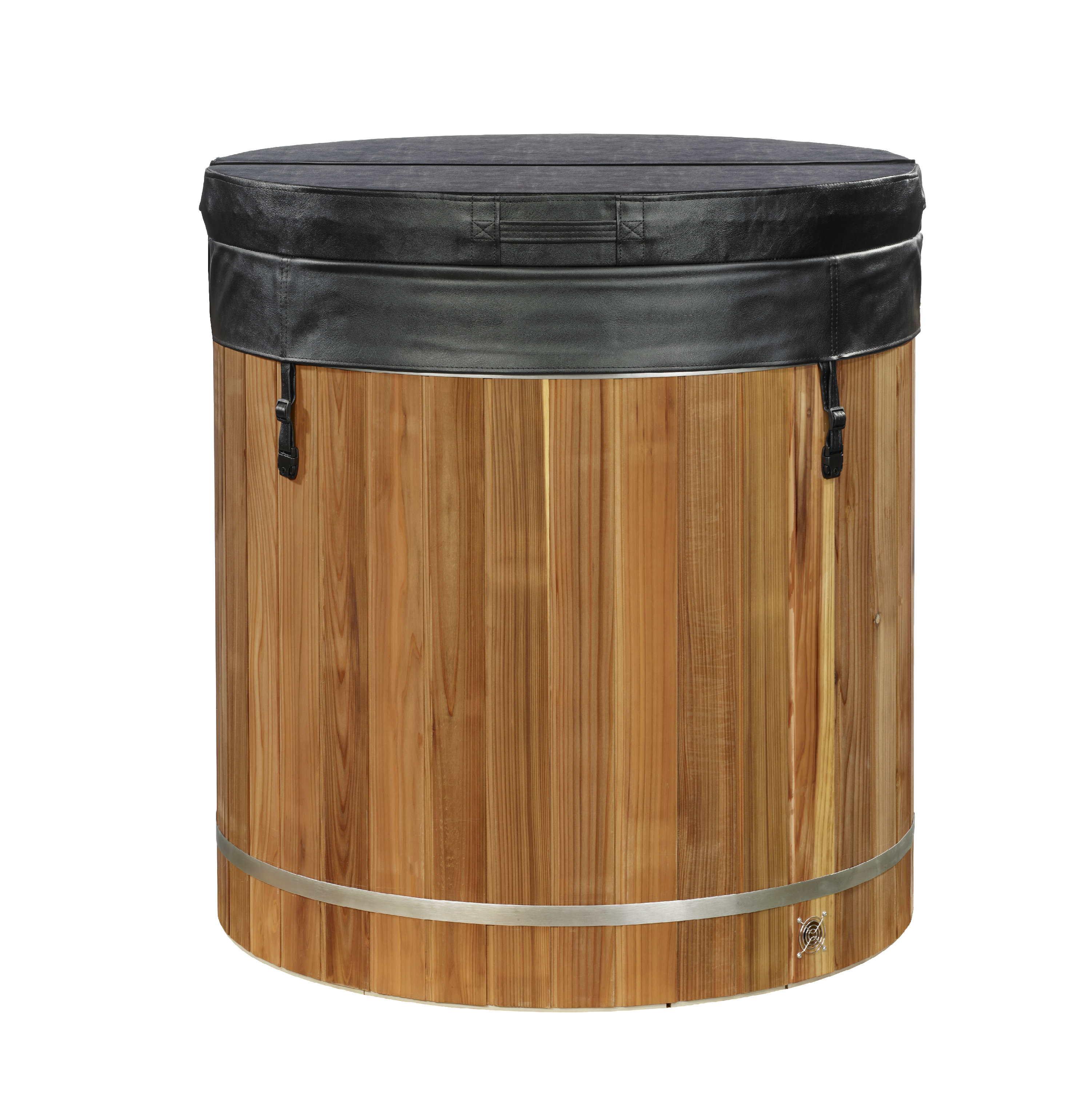 Barrel cold plunge with insulated cover