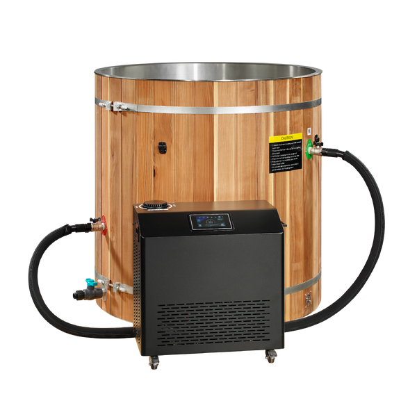 Dynamic Cold Therapy Barrel Cold Plunge 304 Stainless Steel Interior - Pacific Cedar (Tub Only) (DCT-B-042-SSPC-34)