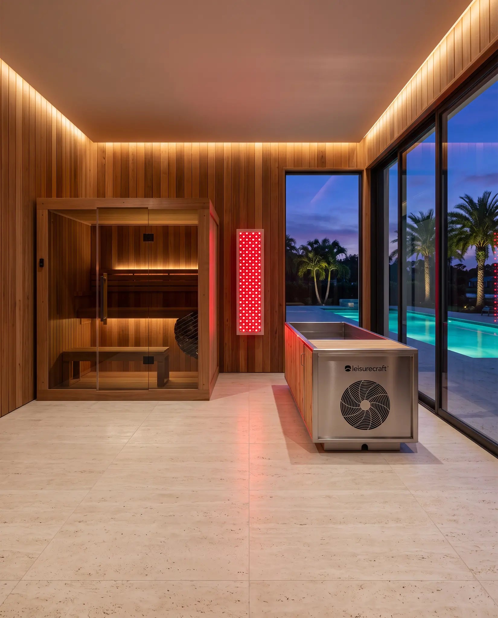 Sovereign - indoor recovery suite with sauna, cold plunge and red light